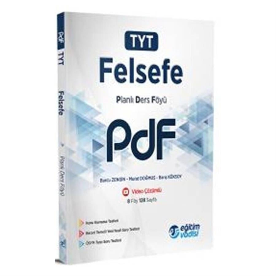 Eğitim Vadisi Yayınları TYT Felsefe Güncel PDF Planlı Ders Föyü