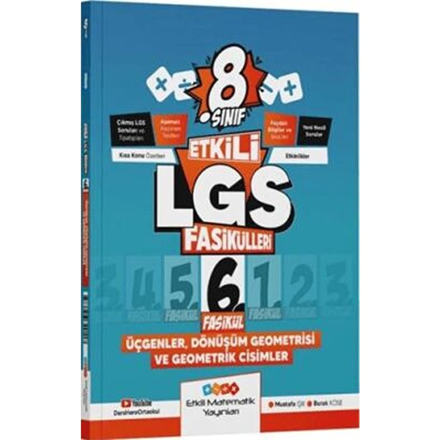 Etkili Matematik Yayınları 8. Sınıf Etkili LGS Fasikülleri Üçgenler Dönüşüm Geometrisi ve Geometrik Cisimler 6
