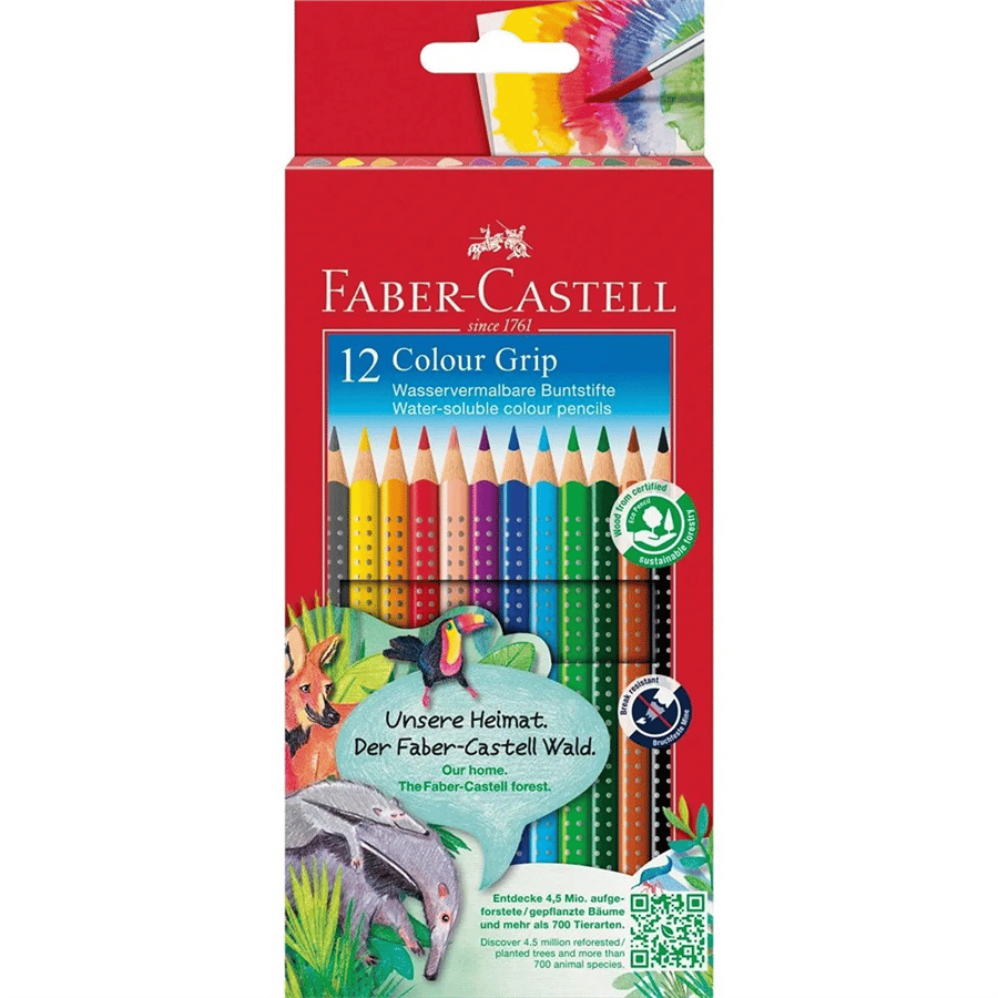 Faber-Castell Grip 2001 Aquarel 12 Renk Kuru Boya Kalemi