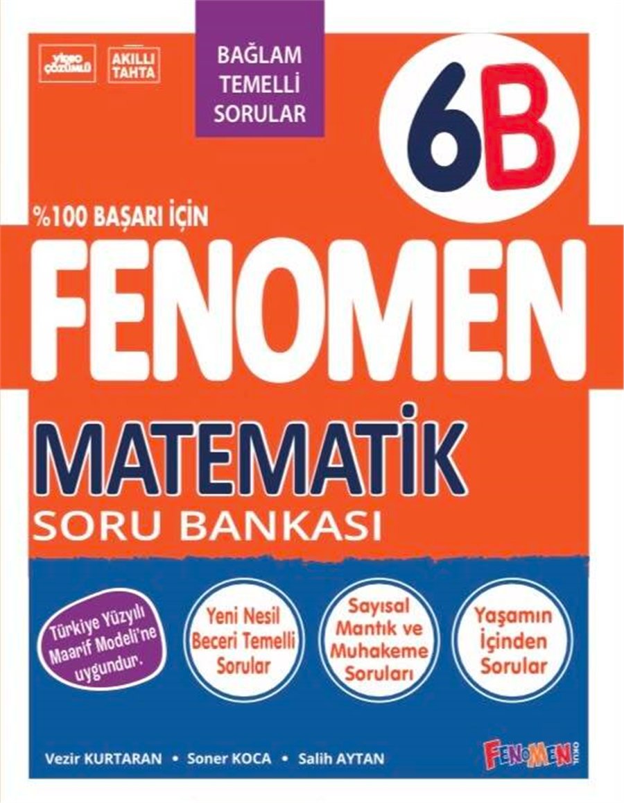 Fenomen 6. Sınıf Matematik B Soru Bankası (2026-2027 Güncel Baskı)