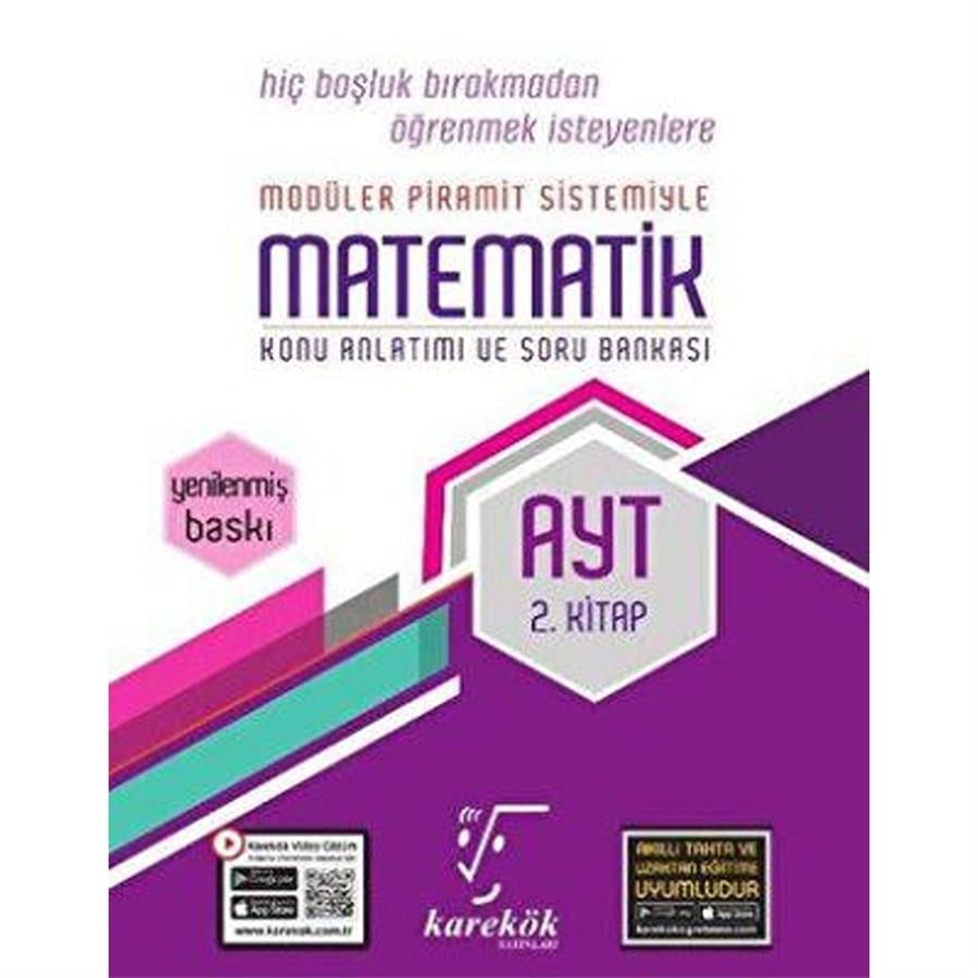 Karekök Yayınları AYT Modüler Piramit Sistemiyle Matematik Konu Anlatımı ve Soru Bankası 2. Kitap
