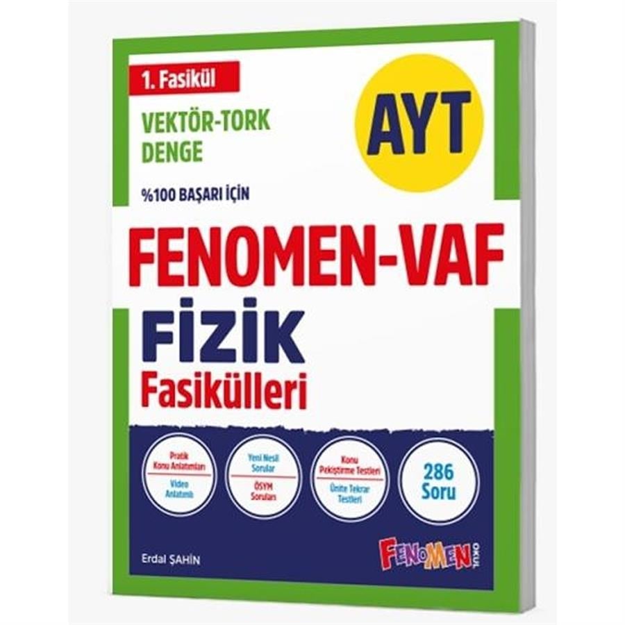 Kurmay Yayınları FENOMEN AYT VAF FIZIK 1.FASIKÜL VEKTÖR - TORK – DENGE