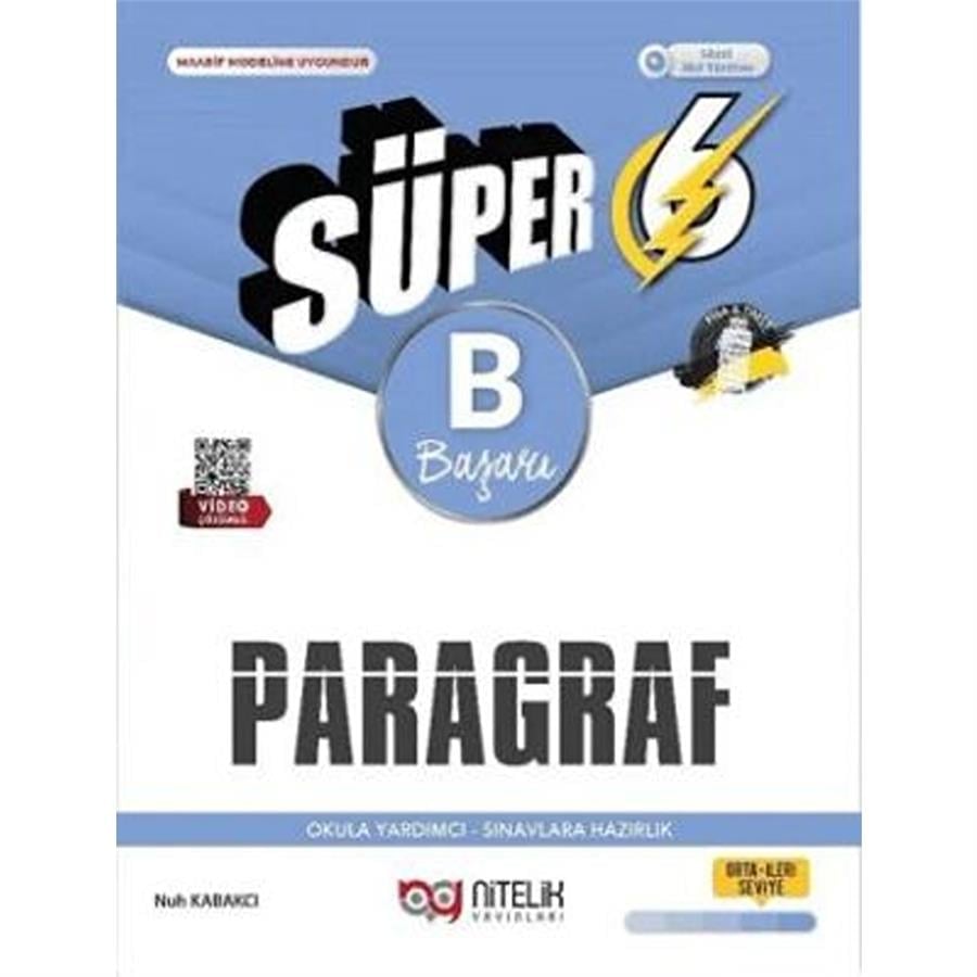 Nitelik Yayınları 6. Sınıf Süper Paragraf B Soru Kitabı