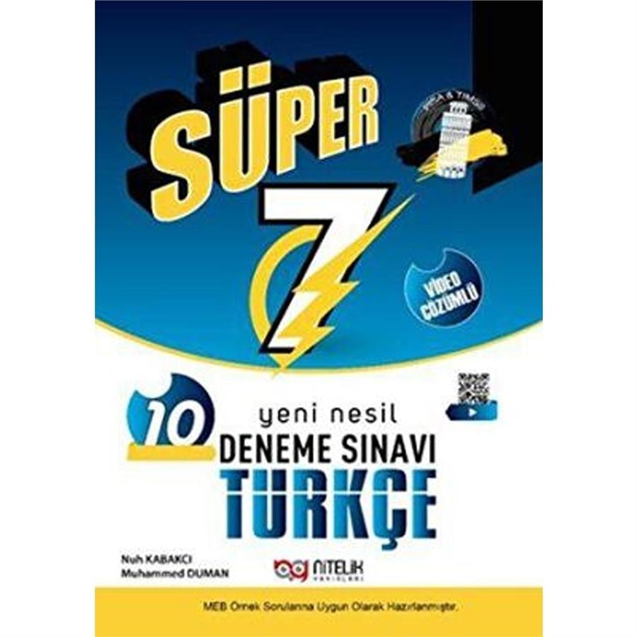 Nitelik Yayınları 7. Sınıf Türkçe 10 Deneme Sınavı