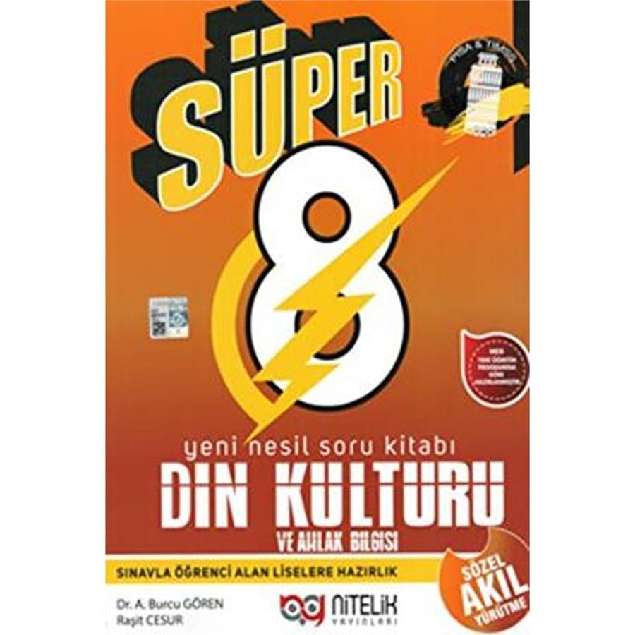 Nitelik Yayınları - 8. Sınıf Süper Din Kültürü ve Ahlak Bilgisi Yeni Nesil Soru Kitabı