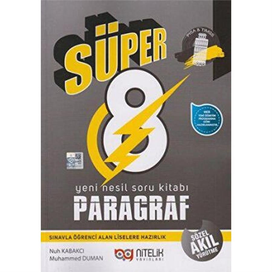 Nitelik Yayınları - 8. Sınıf Paragraf Süper Yeni Nesil Soru Kitabı