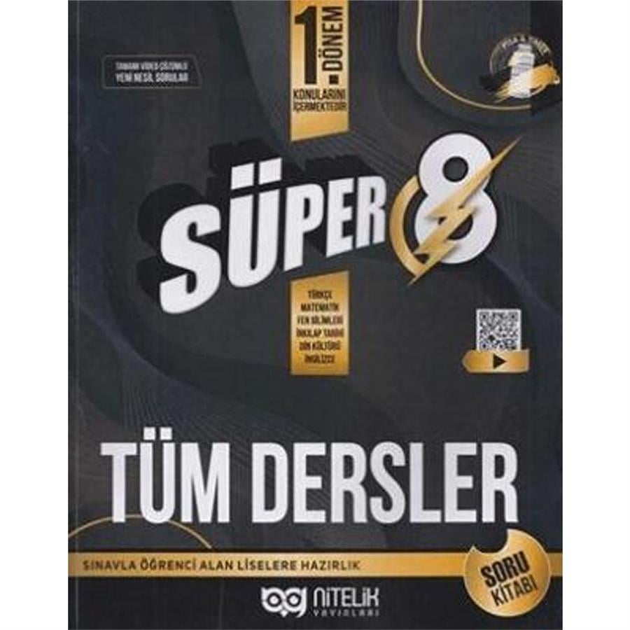 Nitelik Yayınları - 8. Sınıf LGS 1. Dönem Tüm Dersler Süper Soru Kitabı