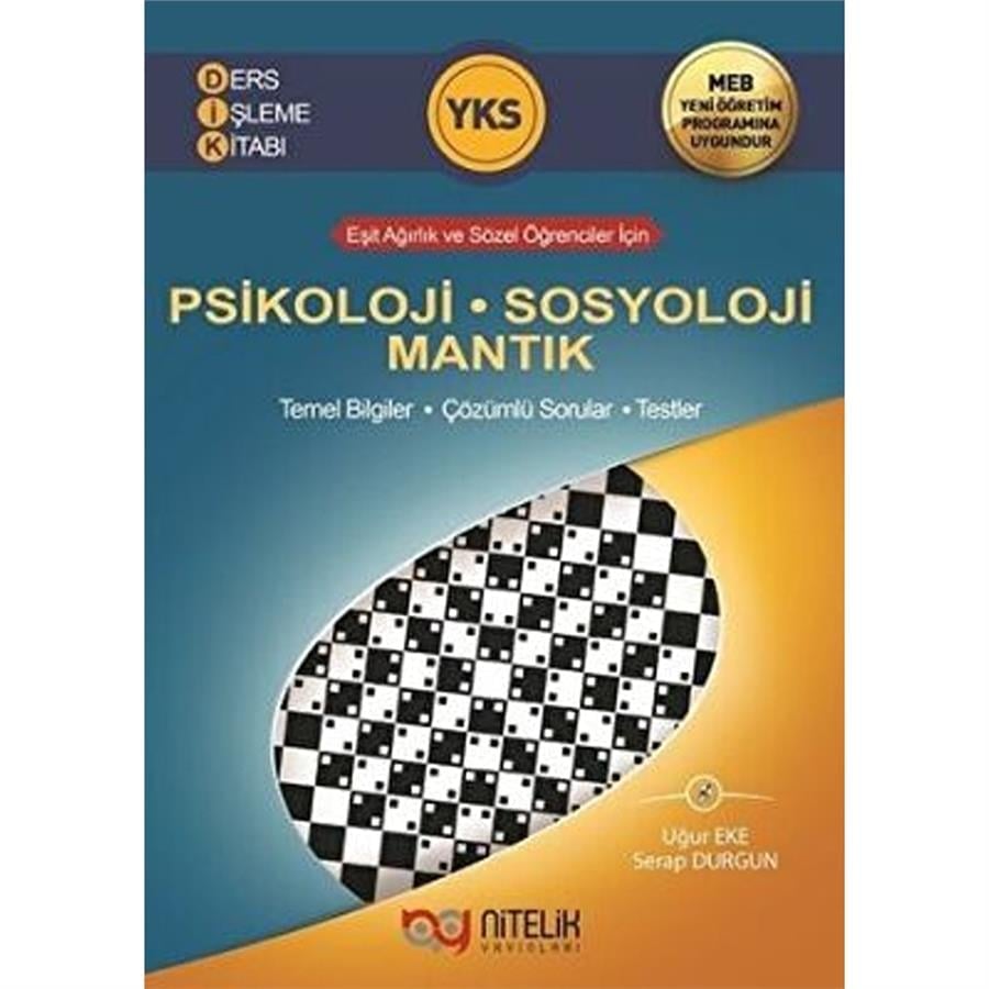 Nitelik Yayınları Nitelik YKS AYT Psikoloji Sosyoloji Mantık Ders İşleme Kitabı