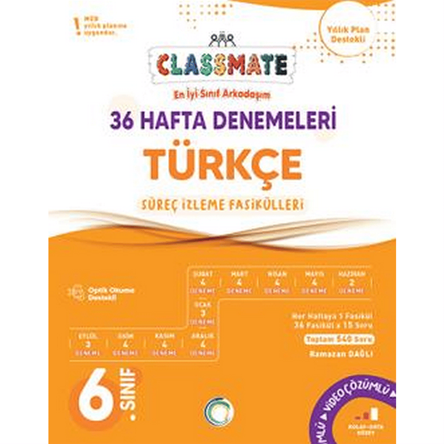 Okyanus Yayınları 6. Sınıf Classmate 36 Hafta Denemeleri Türkçe