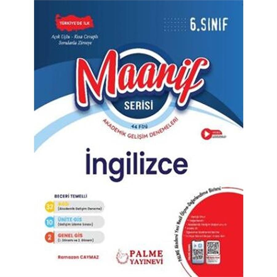 Palme Yayınları 6. Sınıf Maarif Serisi İngilizce Haftalık 44 Deneme