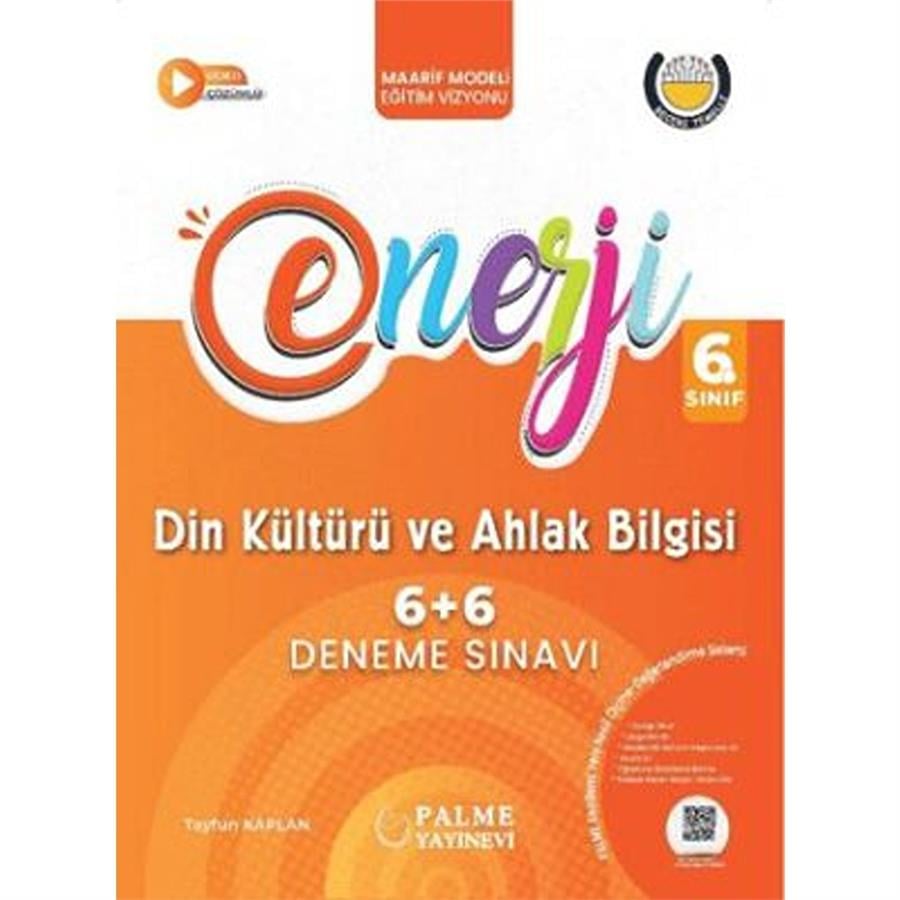 Palme Yayınları 6. Sınıf Enerji 6+6 Din Kültürü ve Ahlak Bilgisi Deneme Sınavı