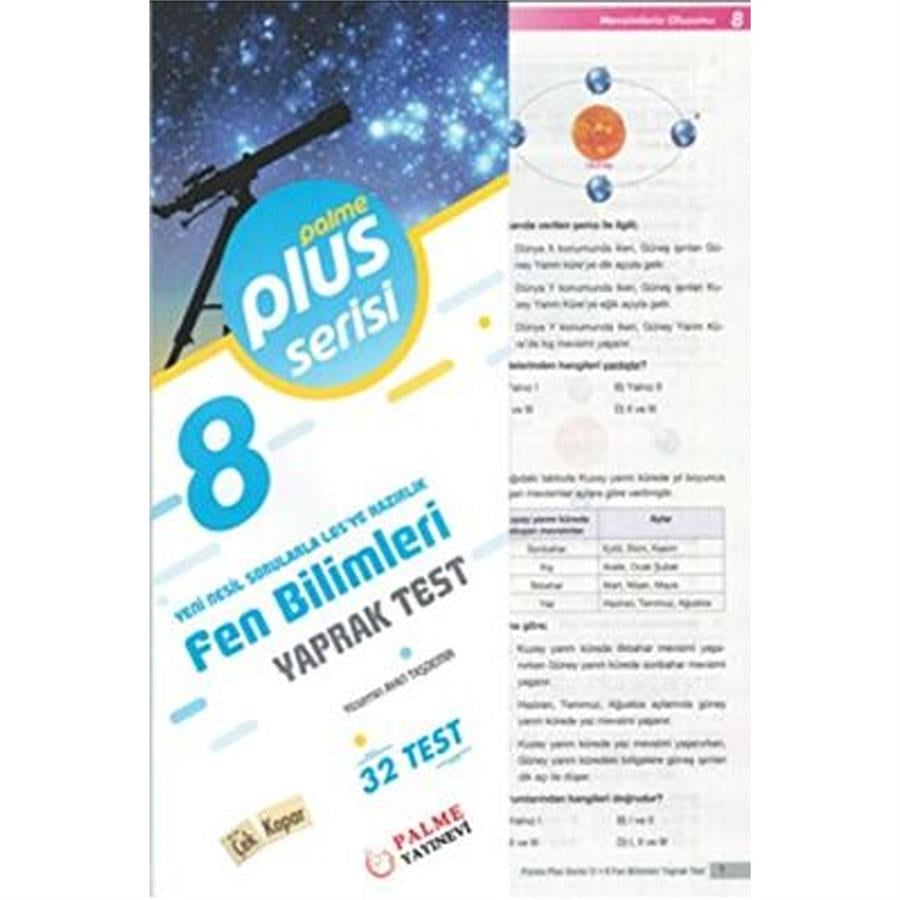 Palme Yayınları 8. Sınıf Plus Serisi Fen Bilimleri Yaprak Test