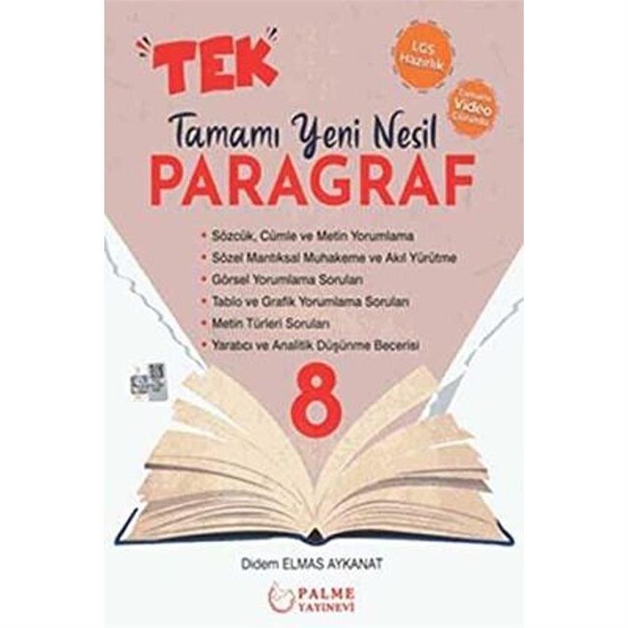 Palme Yayınları 8. Sınıf Tek Paragraf Tamamı Yeni Nesil Soru Kitabı