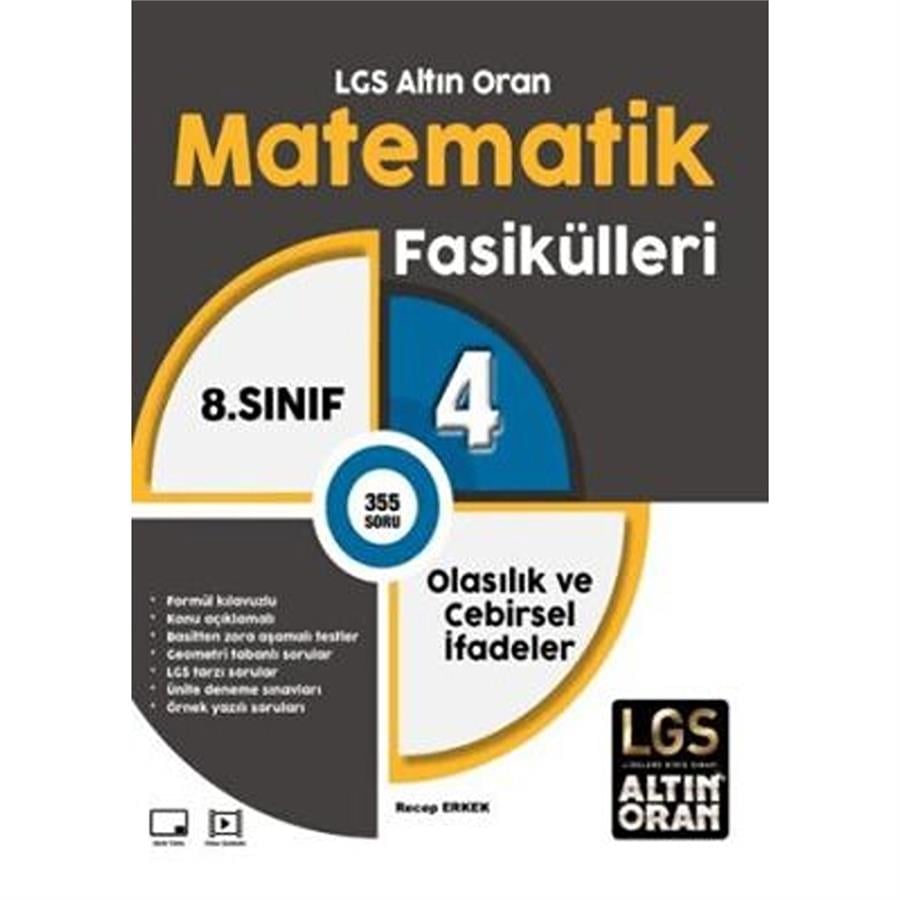 Palme Yayınları Borealis Yayıncılık LGS Altın Oran Matematik Fasikülleri 4 Olasılık ve Cebirsel İfadeler