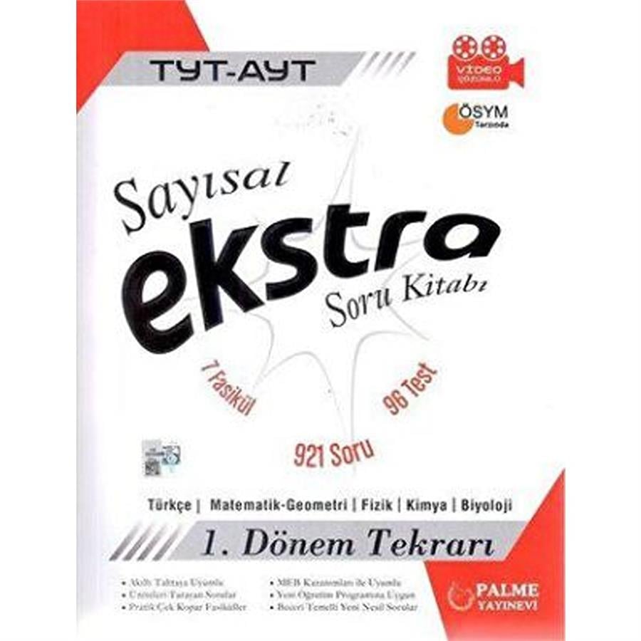 Palme Yks Tyt Ayt Sayısal Ekstra Soru Kitabı 1.Dönem Tekrarı 