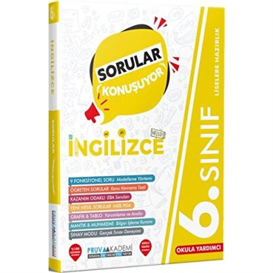 Pruva Akademi 6. Sınıf İngilizce Sorular Konuşuyor Soru Bankası