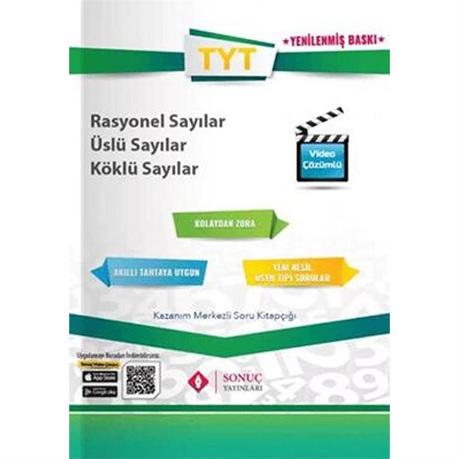Sonuç Yayınları TYT Rasyonel Sayılar - Üslü Sayılar - Köklü Sayılar Soru Bankası