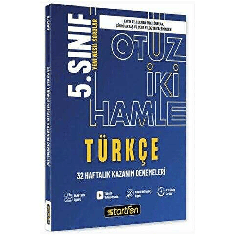 Startfen Yayınları 5. Sınıf Türkçe 32 Hamle Kazanım Denemeleri (2026-2027 Güncel Baskı)