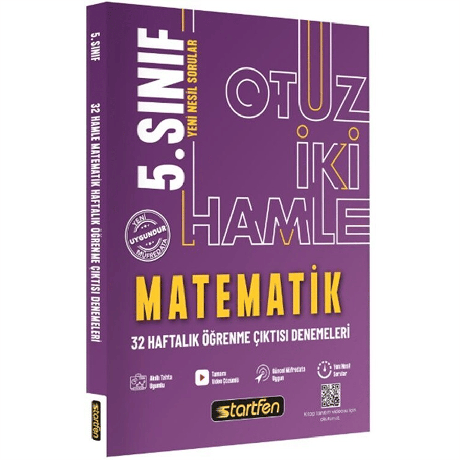 Startfen Yayınları 5. Sınıf Matematik 32 Hamle Kazanım Denemeleri (2026-2027 Güncel Baskı)