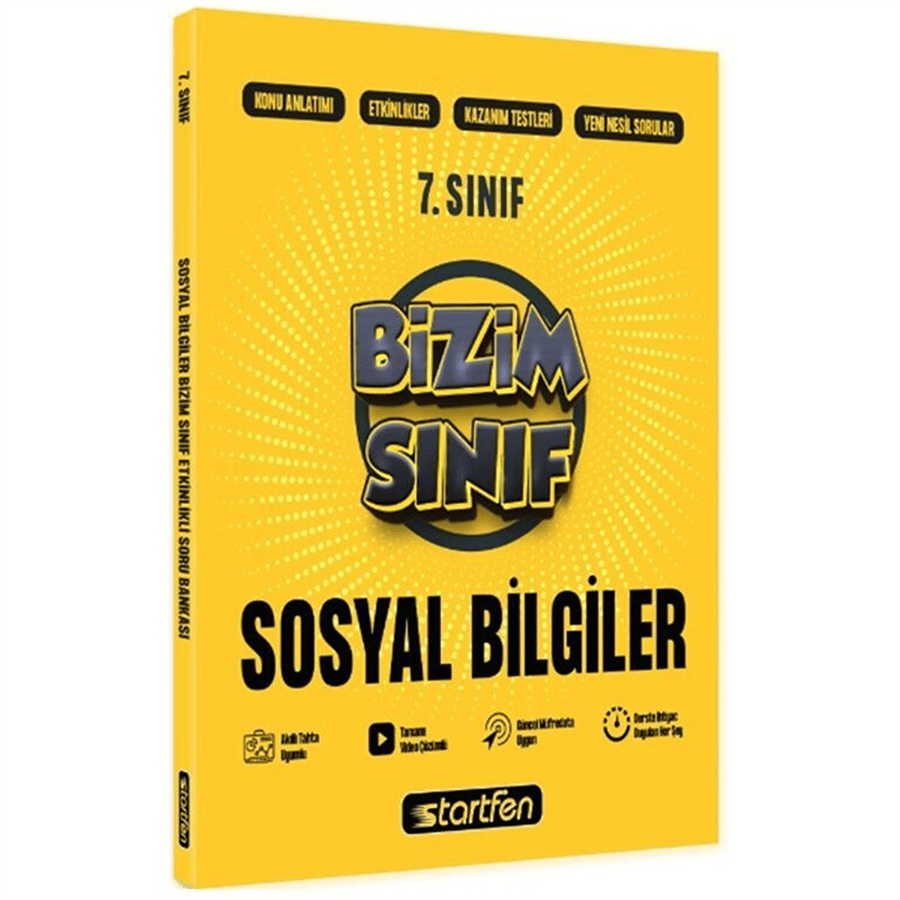 Startfen Yayınları 7. Sınıf Sosyal Bilgiler Bizim Sınıf Etkinlikli Soru Bankası (2026-2027 Güncel Baskı)