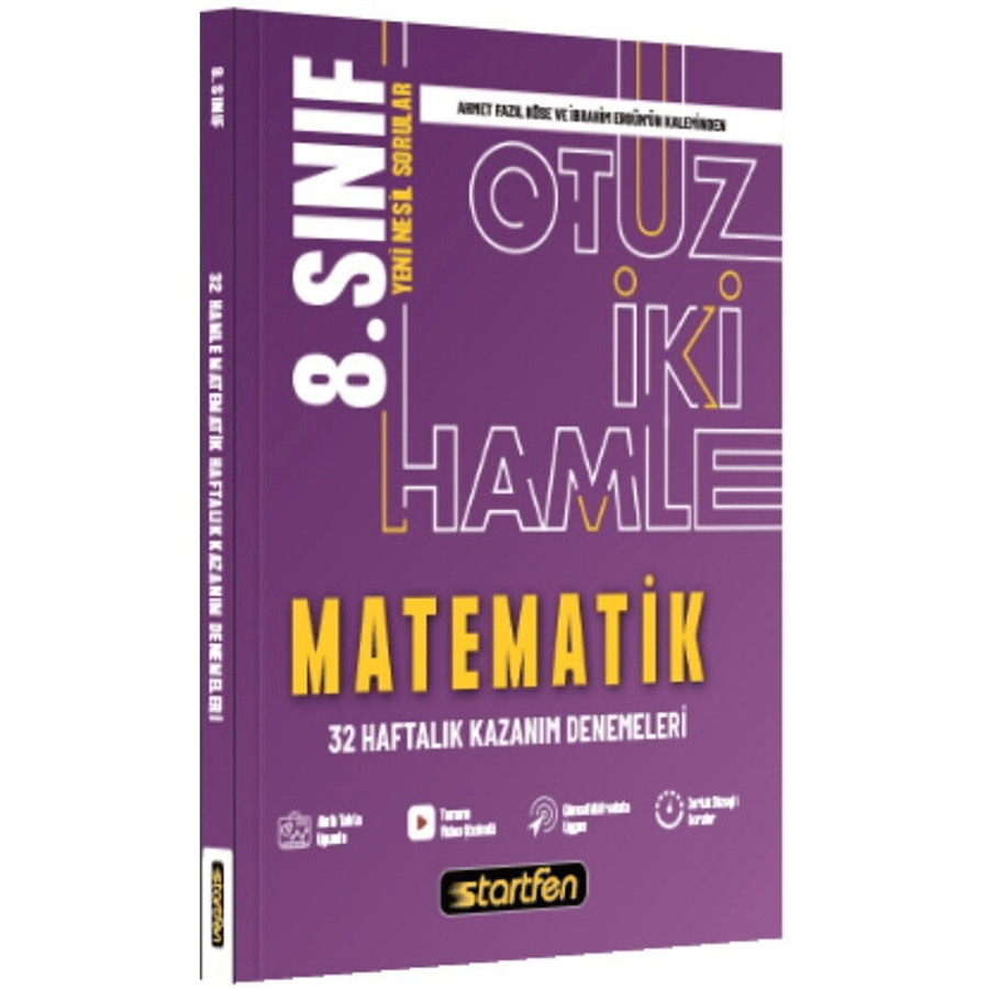 Startfen Yayınları 8. Sınıf Matematik 32 Hamle Kazanım Denemeleri (2026-2027 Güncel Baskı)
