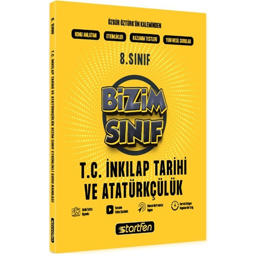 Startfen Yayınları 8. Sınıf T.C. İnkılap Tarihi ve Atatürkçülük Bizim Sınıf Etkinlikli Soru Bankası (2026-2027 Güncel Baskı)