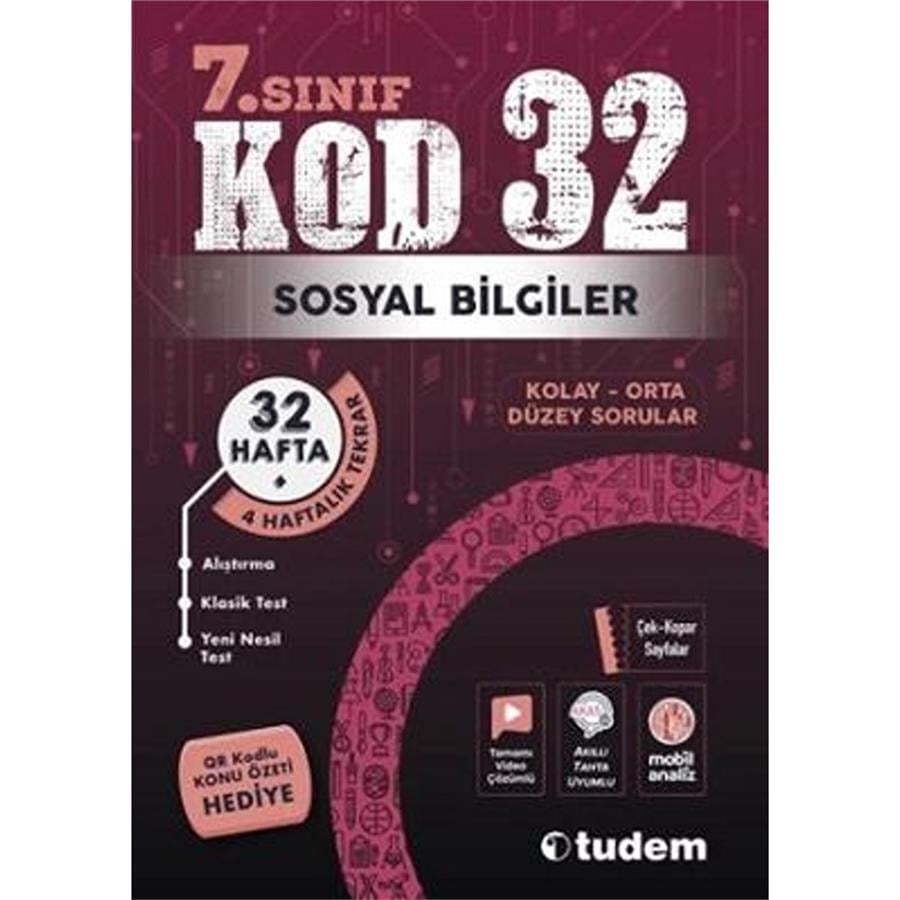 Tudem 7. Sınıf Yeni Sosyal Bilgiler Kod 32