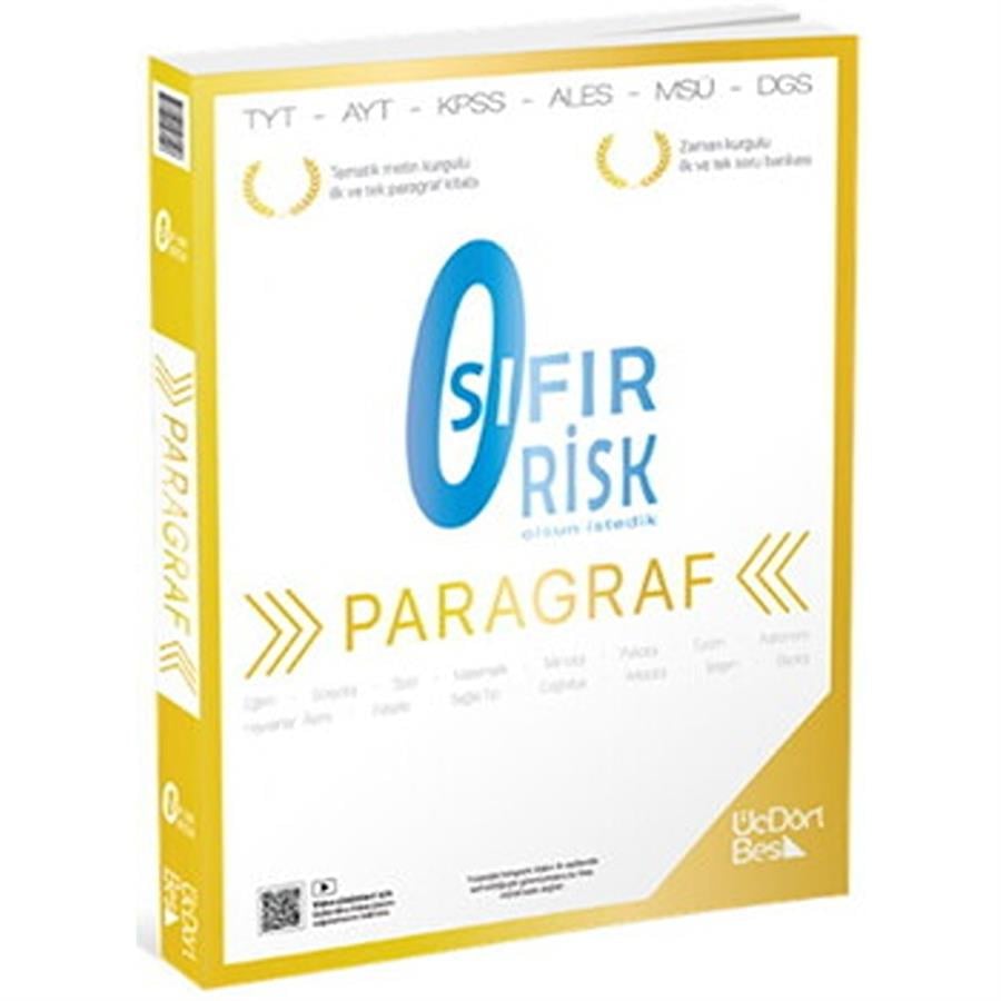 ÜçDörtBeş Yayınları Paragraf Sıfır Risk