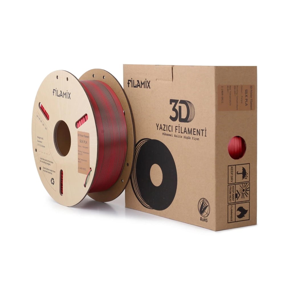 Filamix Silk Magic PLA Filament 1.75 mm 1 Kg - (Kırmızı - Yeşil)
