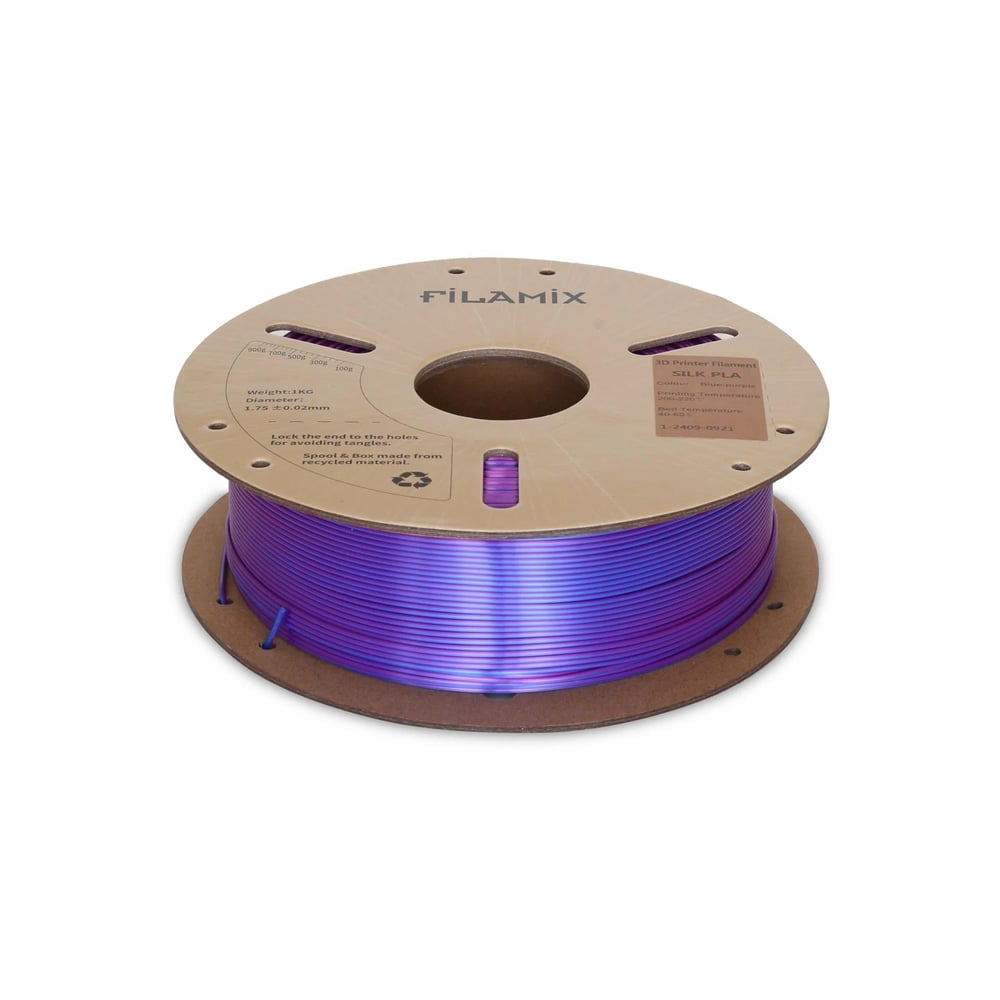 Filamix Silk Magic PLA Filament 1.75 mm 1 Kg - (Mavi - Mor)