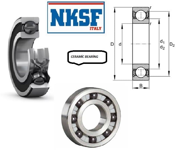 60082RS 40X68X15 SERAMİK BİLYALI FİBER KAFESLİ RULMAN 60082RSHC5VT HYBRİT