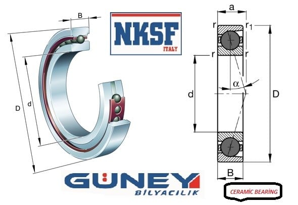 B7210E Seramik Taneli Rulman