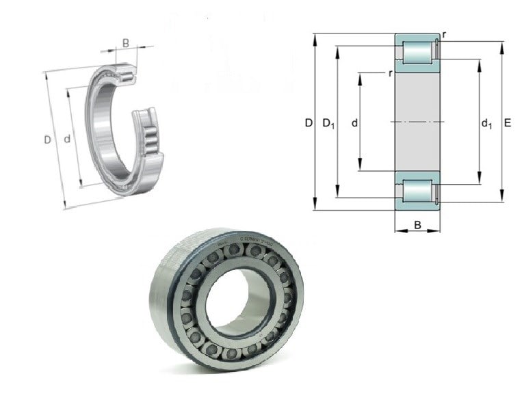 NCF2207 35X72X23 SİLİNDİRİK MAKARALI RULMAN