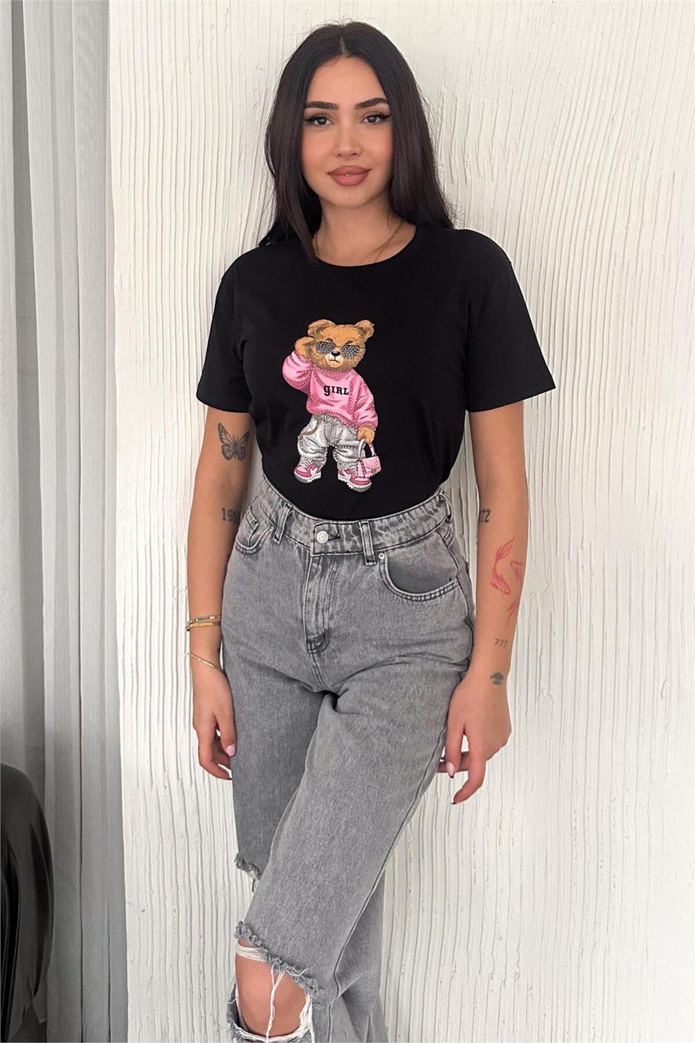 Ayıcıklı T-Shirt - 30/1 Suprem Penye %100 Pamuk 499