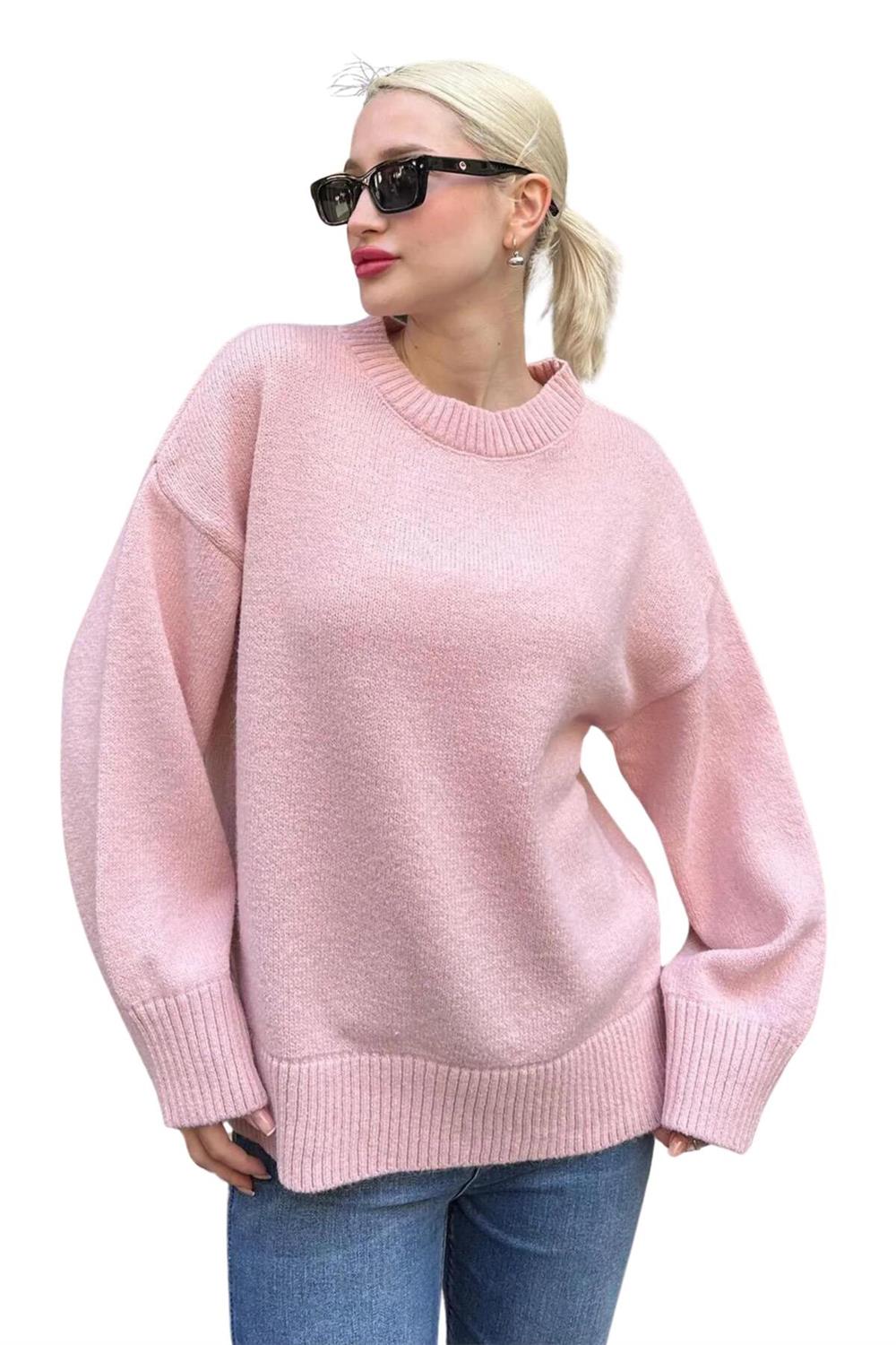 Bisiklet Yaka Oversize Triko Kazak 750