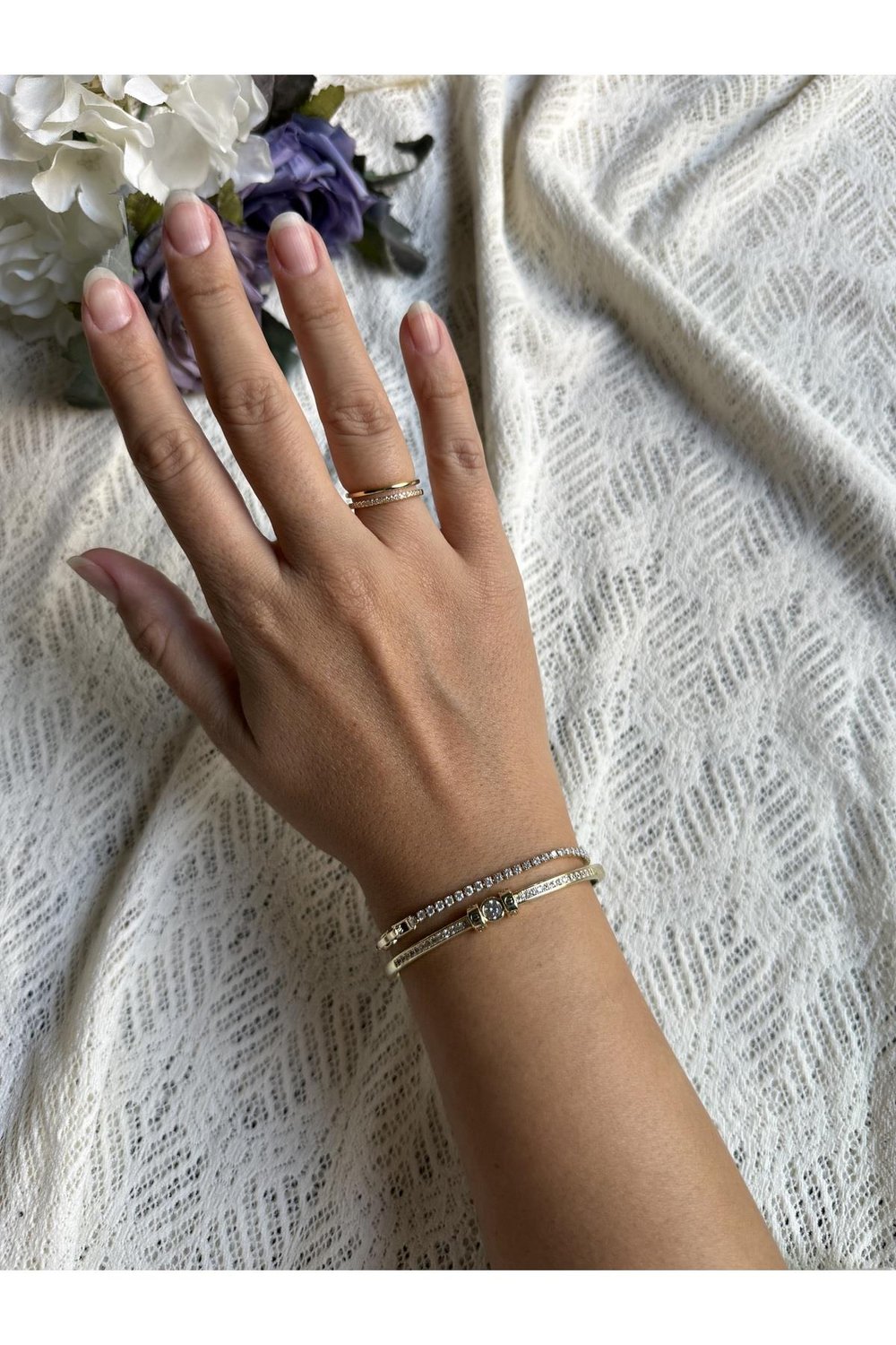 14K gold renk premium,kelepçe bileklik,su yolu bileklik ve yüzük 3’lüsü ✨