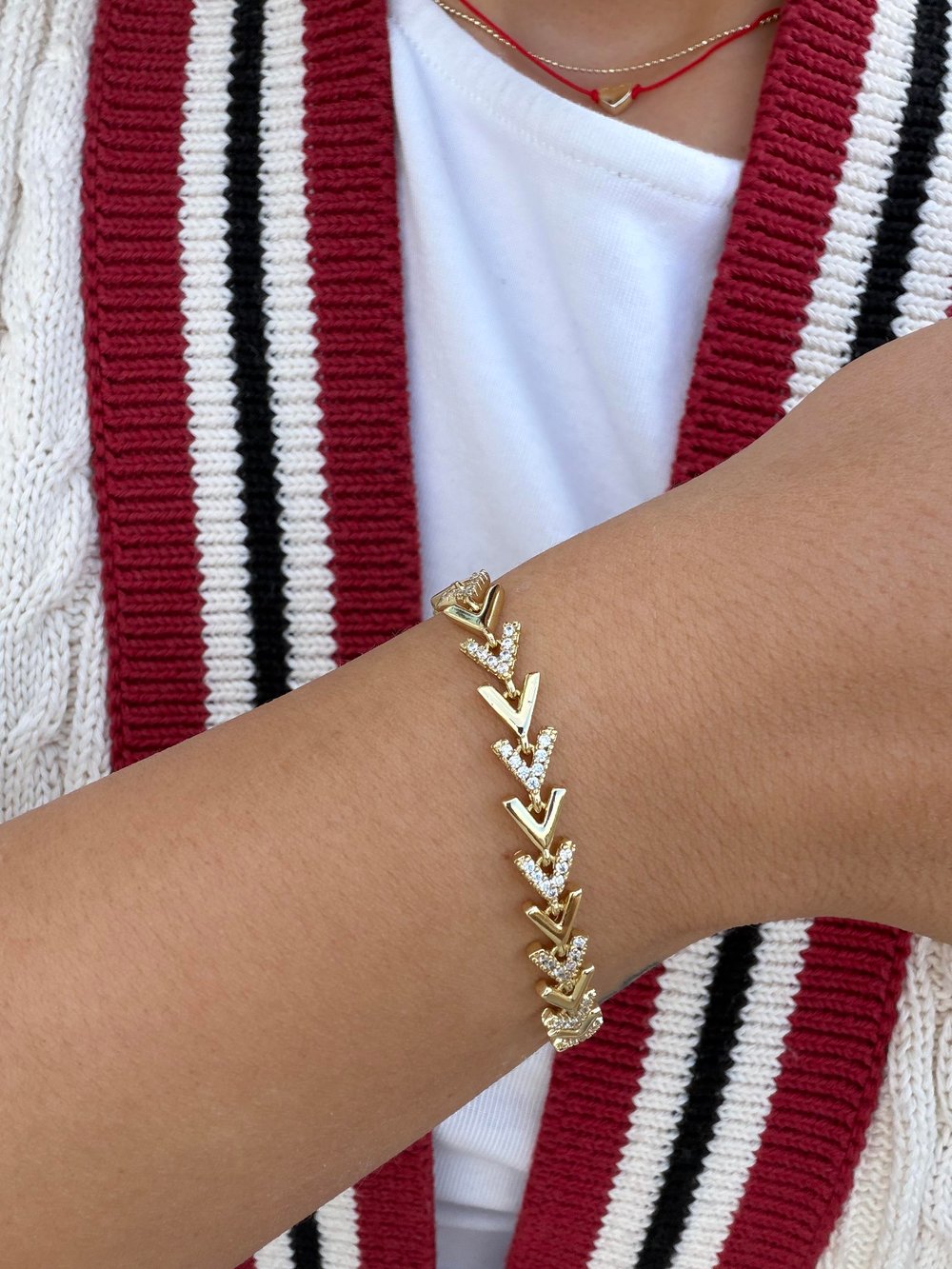 14K gold renk premium,kılçık desen bileklik 🧿