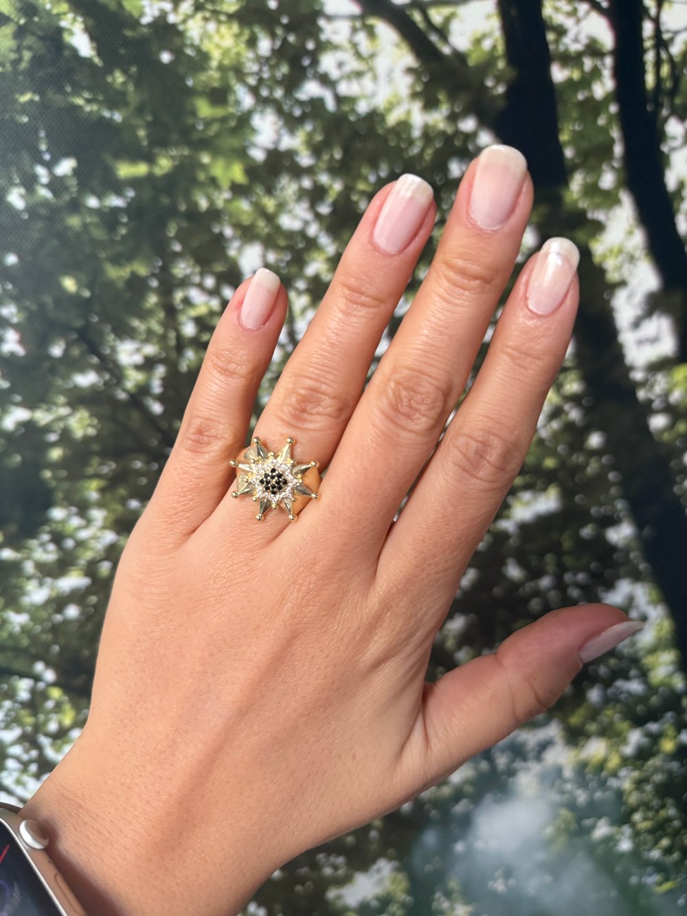 14K gold renk tasarım yüzük-0814🌸