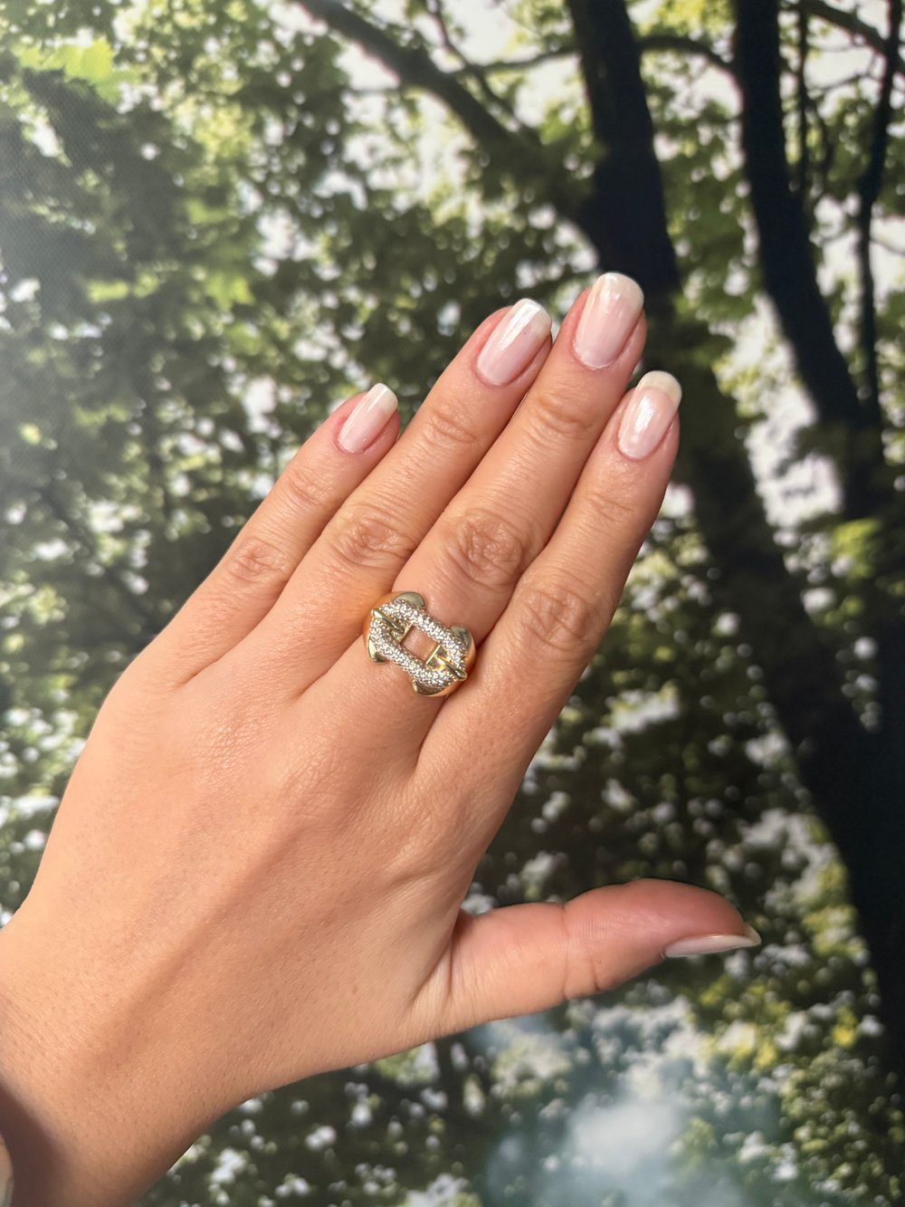 14K gold renk tasarım yüzük-0815🌸