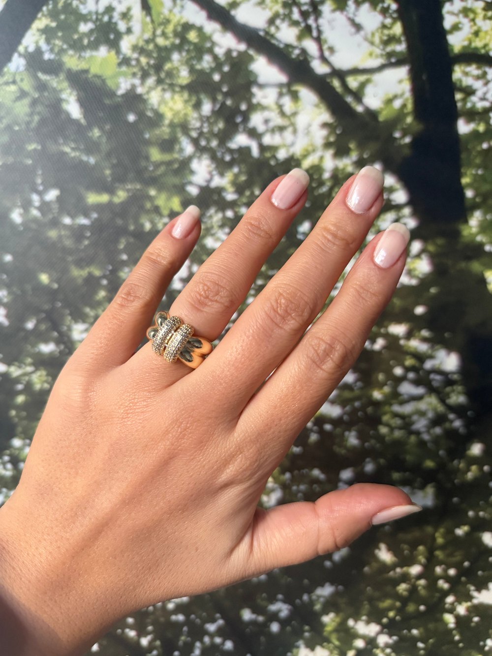 14K gold renk tasarım yüzük-0816🌸
