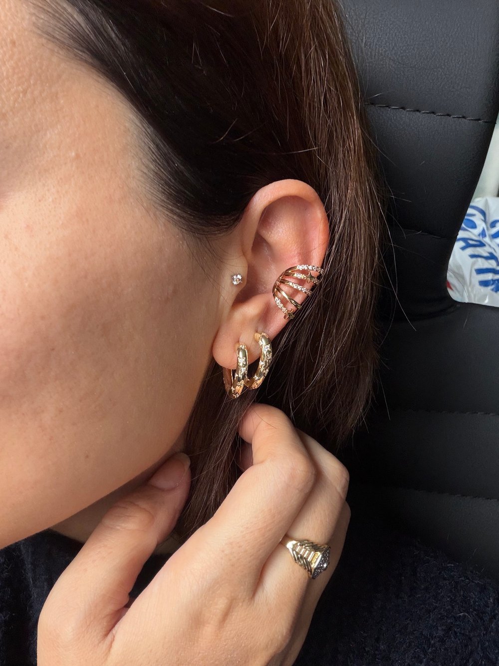 14K gold renk,altın kaplama çoklu görünüm zarif earcuff