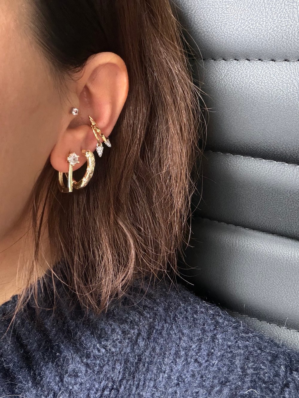 14K gold renk,altın kaplama.2'li tasarım earcuff
