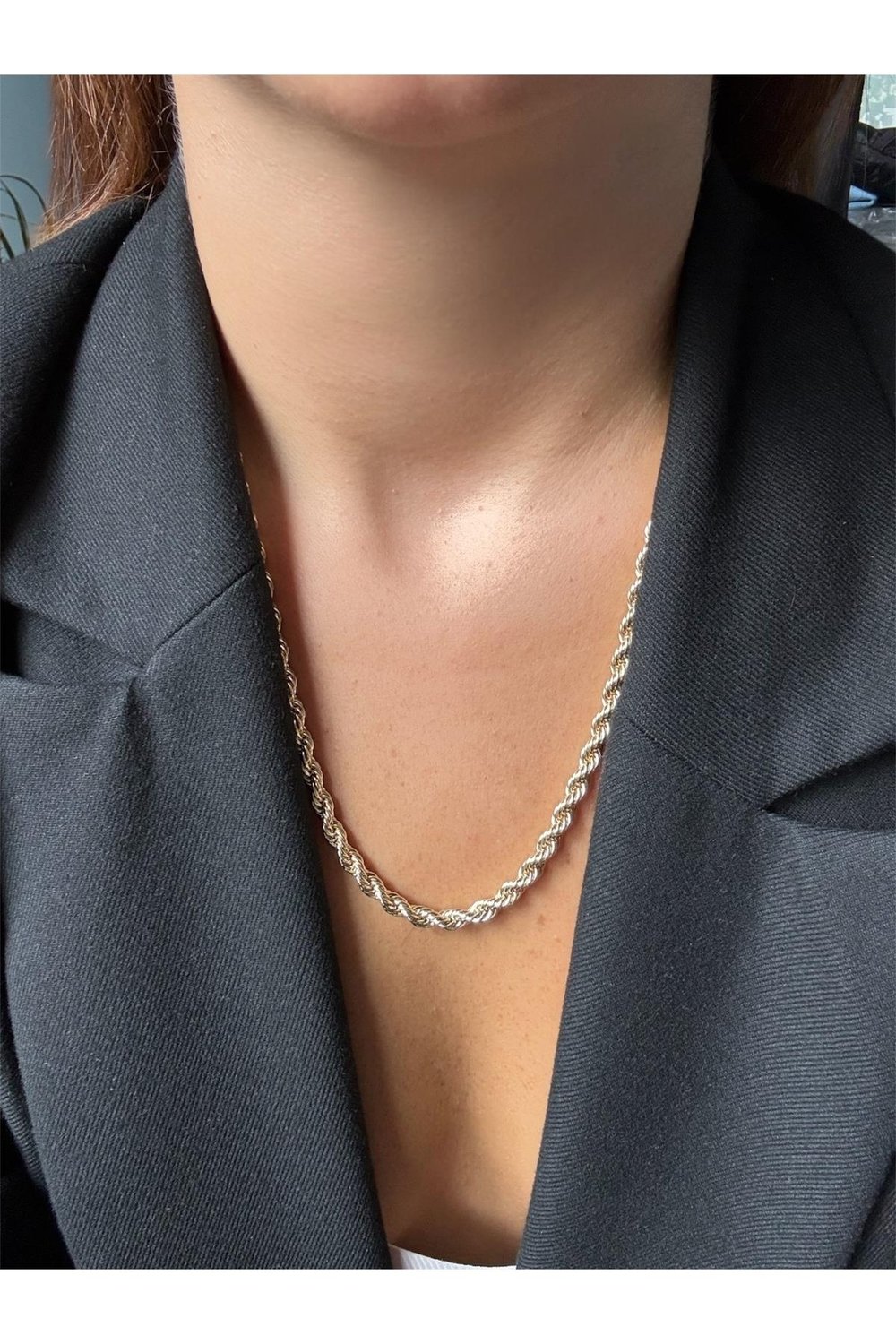 14K gold renk,kalın burgu model kolye