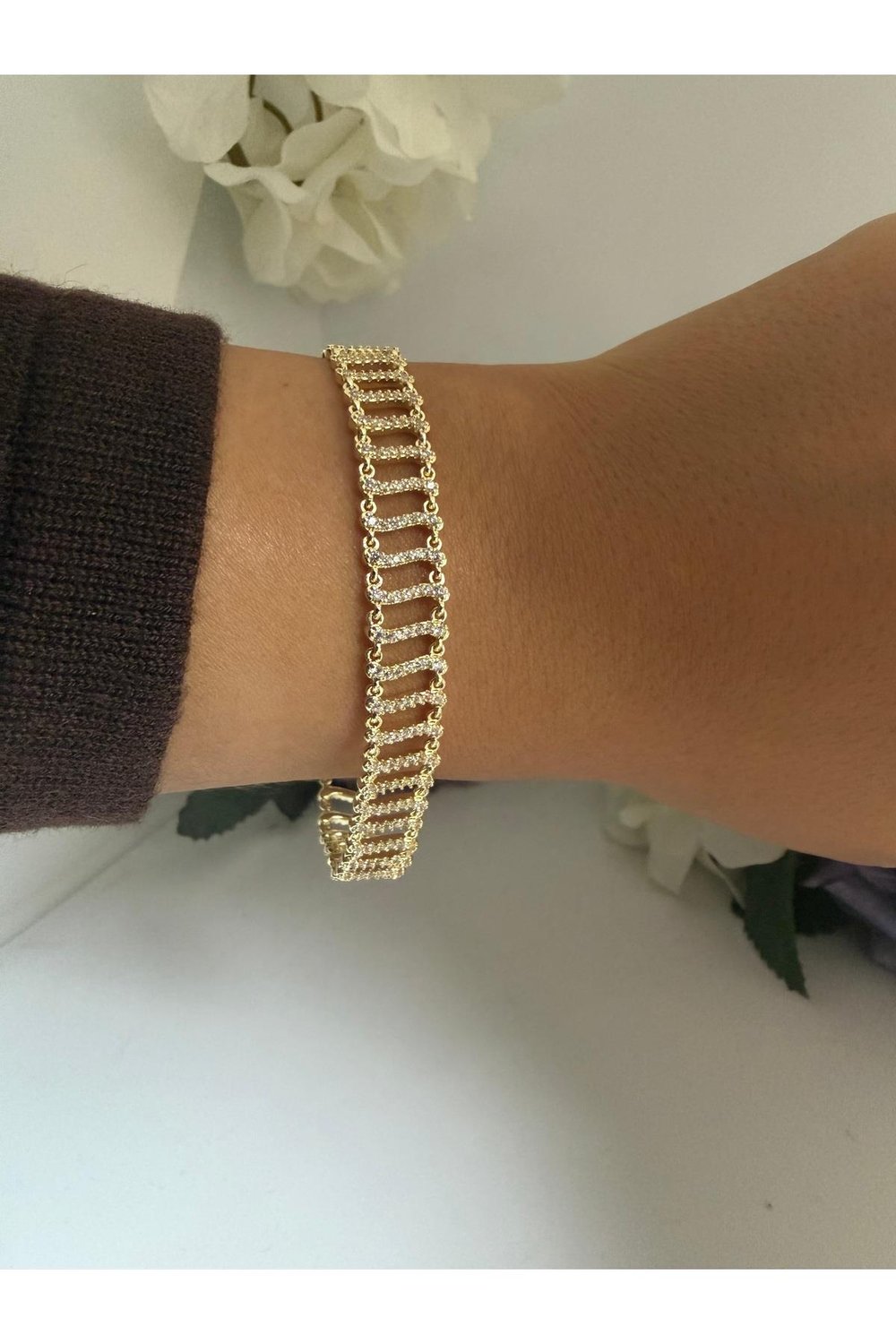 14K gold renk,mükemmel işçilik zarif şık tasarım bileklik ✨