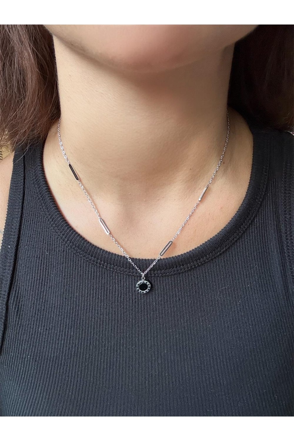 Gümüş renk tasarım,spor,şık,zarif,günlük kolye ✨