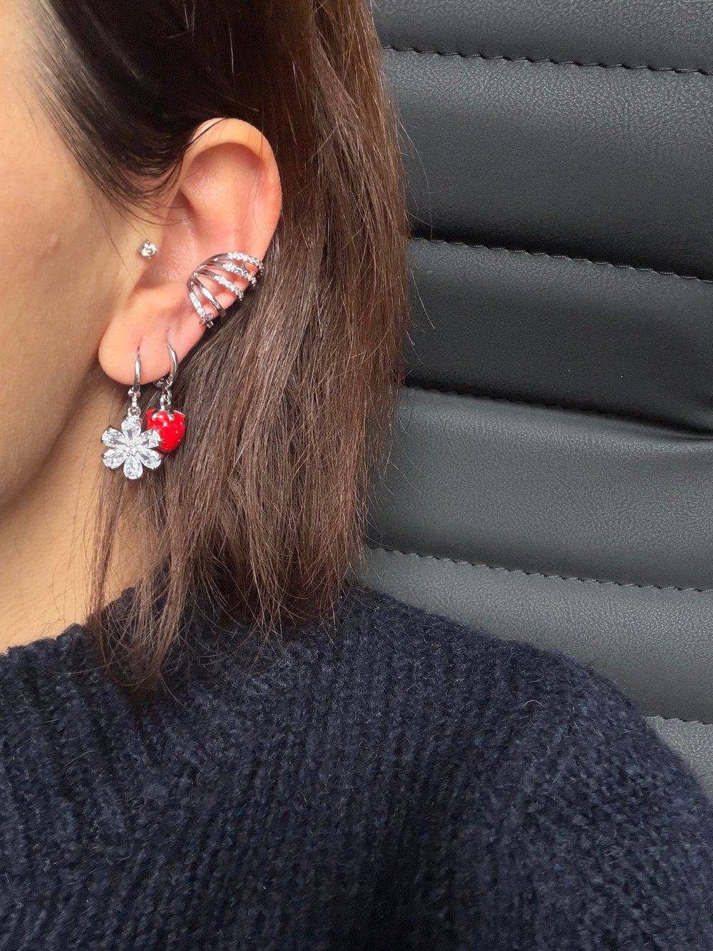 Gümüş renk,altın kaplama çoklu görünüm zarif earcuff