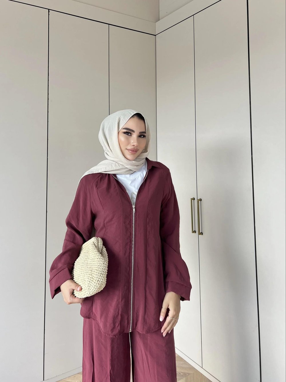 Adal Fermuarlı Takım - Bordo