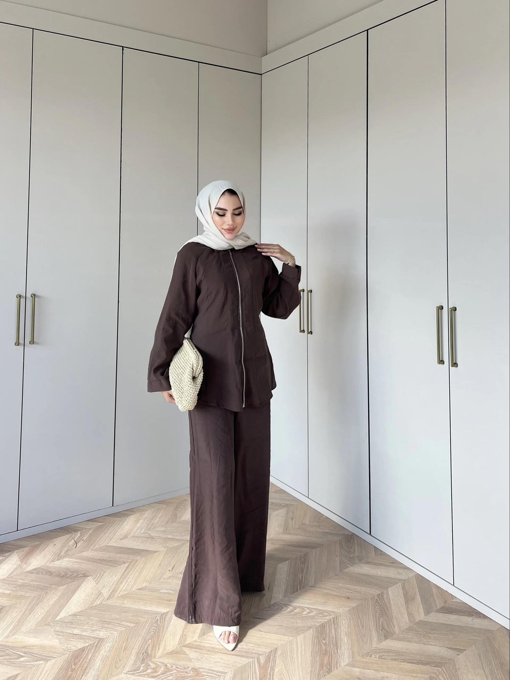 Adal Fermuarlı Takım - Kahve