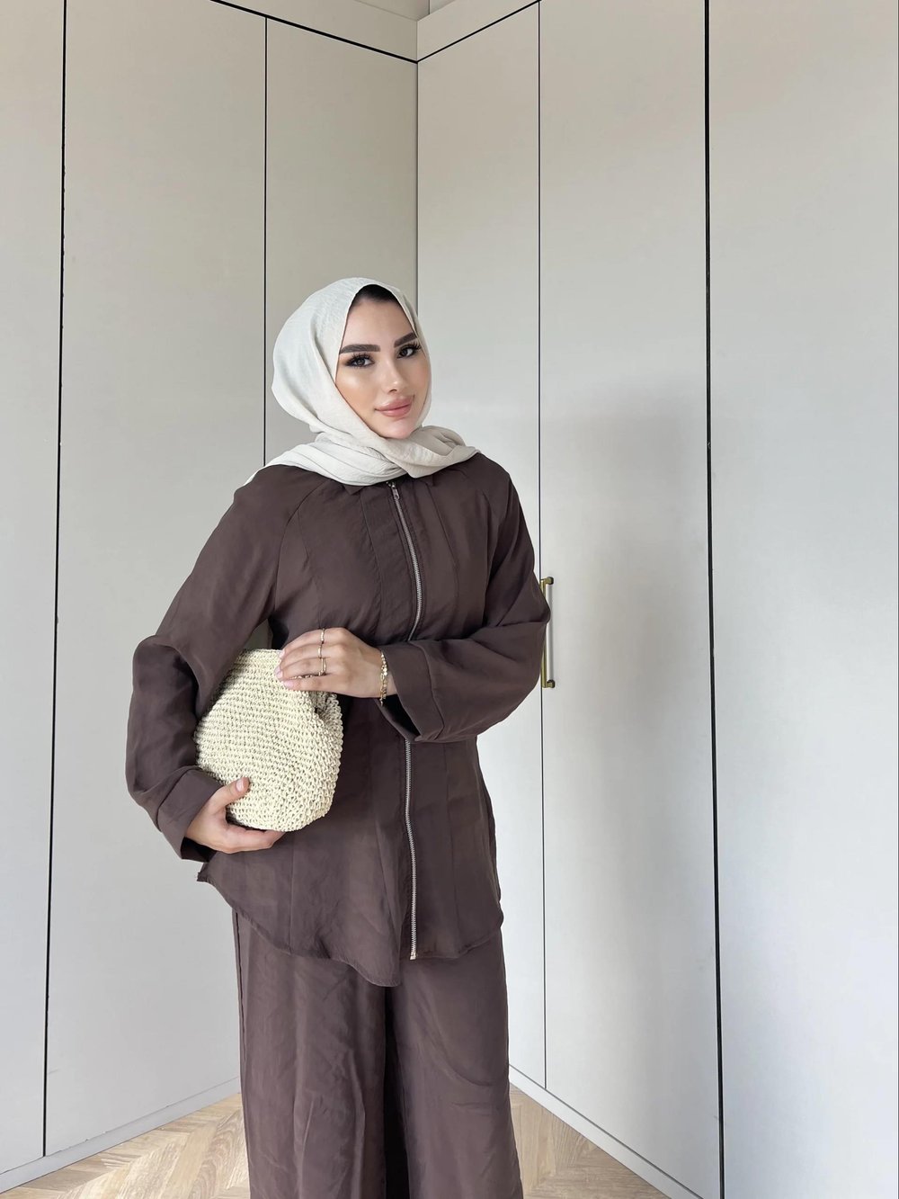 Adal Fermuarlı Takım - Kahve