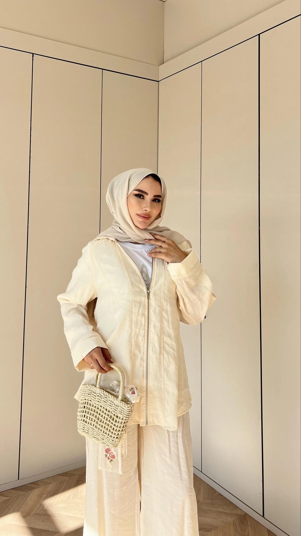 Adal Fermuarlı Takım - Krem